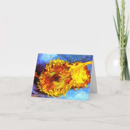 Zwei Schnittblumen Van Gogh Einladung (Rückseite)