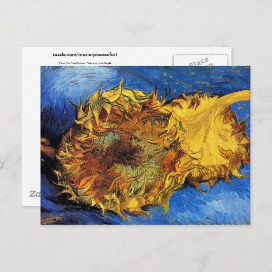 Zwei Schnittblumen Van Gogh Fine Art Postkarte (Vorne/Hinten)