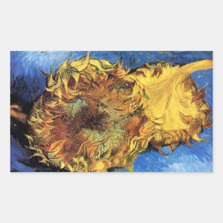 Zwei Schnittblumen Van Gogh Fine Art Rechteckiger Aufkleber