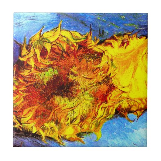 Zwei Schnittblumen Van Gogh Fliese (Vorderseite)