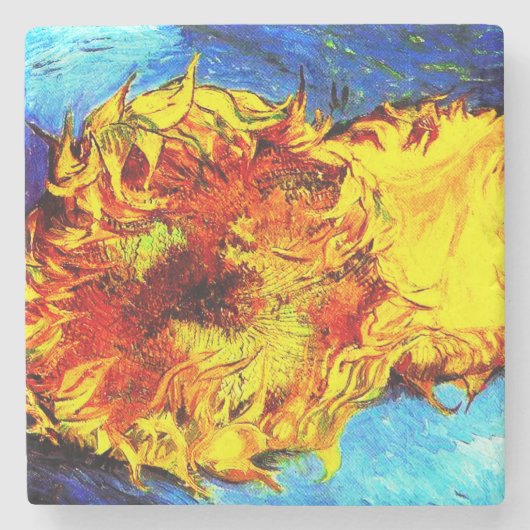 Zwei Schnittblumen Van Gogh Steinuntersetzer (Vorderseite)