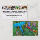 Zwei schnurrende Katzen-Studio-Visitenkarten Visitenkarte (Vorne/Hinten)