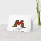 Zwei Schokolade Labradors Cartoon Vielen Dank Dankeskarte (Rückseite)