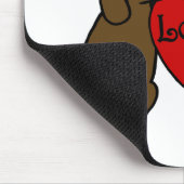 Zwei Schokolade Labradors mit Liebe-Cartoon Mousepad (Ecke)
