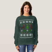 Zwei Schokolade Labradors Weihnachtsmuster Sweatshirt (Vorne ganz)