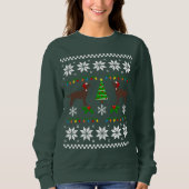 Zwei Schokolade Labradors Weihnachtsmuster Sweatshirt (Vorderseite)