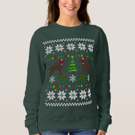 Zwei Schokolade Labradors Weihnachtsmuster Sweatshirt