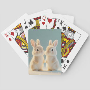 Zwei schöne Bunnies Stehend Spielkarten