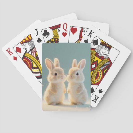 Zwei schöne Bunnies Stehend Spielkarten (Rückseite)