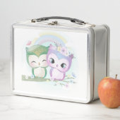 Zwei schöne Eulen Metall Brotdose (Beispiel)