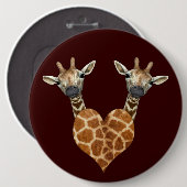 Zwei schöne Giraffen Button (Vorne & Hinten)