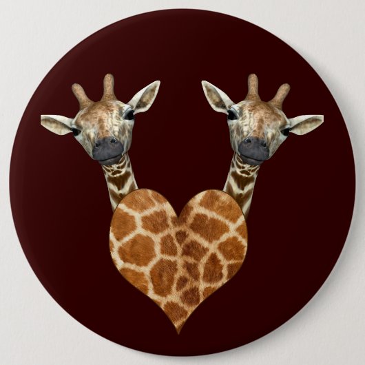 Zwei schöne Giraffen Button (Vorderseite)