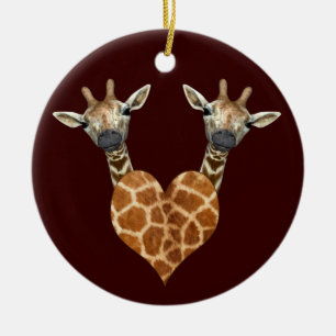 Zwei schöne Giraffen Keramik Ornament