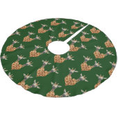 Zwei schöne Giraffen Polyester Weihnachtsbaumdecke (Schrägansicht)