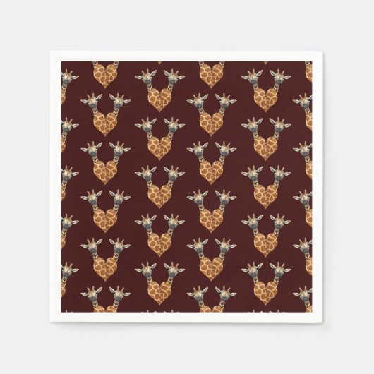 Zwei schöne Giraffen Serviette (Vorderseite)