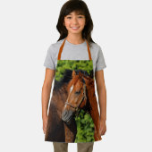 Zwei schöne Kastanienpferde in der Sommersonne Schürze (Insitu)