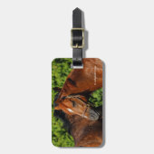 Zwei schöne Kastanienpferde in der Sonne Gepäckanhänger (Vorderseite vertikal)