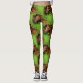 Zwei schöne Kastanienpferde in der Sonne Leggings (Vorderseite)