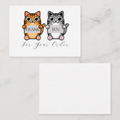 Zwei schöne Katzen Danke Mitteilungskarte (Vorne/Hinten)