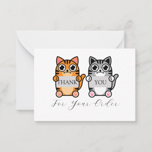 Zwei schöne Katzen Danke Mitteilungskarte (Vorderseite)