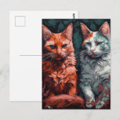 Zwei schöne Katzen Postkarte (Vorne/Hinten)