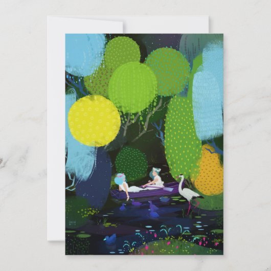 Zwei schöne Ladys in einem Boot Einladung (Vorderseite)