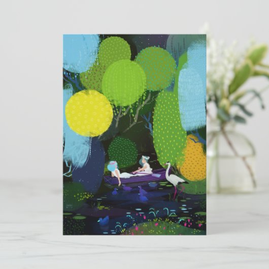 Zwei schöne Ladys in einem Boot Einladung (Stehend Vorderseite)