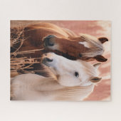 Zwei schöne Pferde in der Natur Puzzle (Horizontal)