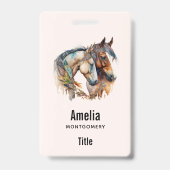 Zwei schöne Pferde Western Boho Ausweis (Rückseite)