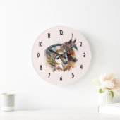 Zwei schöne Pferde Western Boho Große Wanduhr (Zuhause)