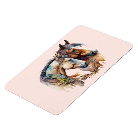 Zwei schöne Pferde Western Boho Magnet (Linke Seite)