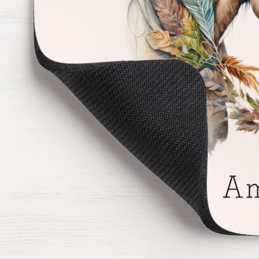 Zwei schöne Pferde Western Boho Mousepad (Ecke)