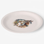 Zwei schöne Pferde Western Boho Pappteller (Schrägansicht)