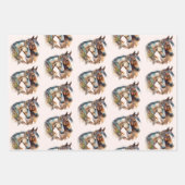 Zwei schöne Pferde Western Boho Pattern Geschenkpapier Set (Vorderseite)