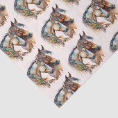 Zwei schöne Pferde Western Boho Pattern Seidenpapier (Ausschnitt)