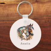 Zwei schöne Pferde Western Boho Schlüsselanhänger (Rückseite)