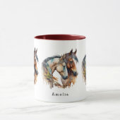 Zwei schöne Pferde Western Boho Tasse (Zentrum)