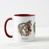 Zwei schöne Pferde Western Boho Tasse (Links)
