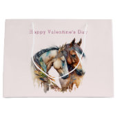 Zwei schöne Pferde Western Boho Valentine's Day Große Geschenktüte (Vorderseite)