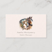 Zwei schöne Pferde Western Boho Visitenkarte (Vorderseite)