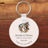 Zwei schöne Pferde Western Boho Wedding Schlüsselanhänger (Vorderseite)