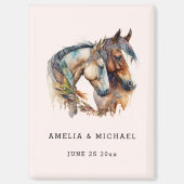 Zwei schöne Pferde Western Hochzeit retten das Dat Magnet (Vorderseite)