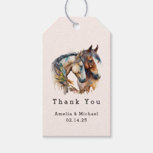Zwei schöne Pferde Western Hochzeit Vielen Dank Geschenkanhänger