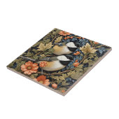 Zwei schöne schwarz gekappte Chickadees Fliese (Seite)