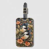 Zwei schöne schwarz gekappte Chickadees Gepäckanhänger (Vorderseite Vertikal)