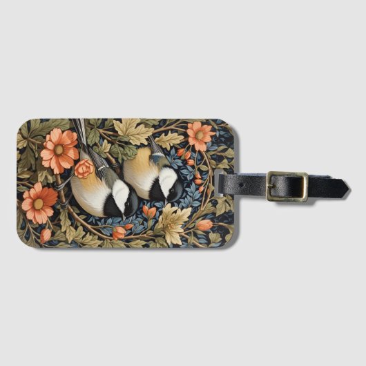 Zwei schöne schwarz gekappte Chickadees Gepäckanhänger (Vorderseite (Horizontal))