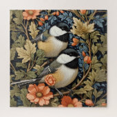 Zwei schöne schwarz gekappte Chickadees Puzzle (Vertikal)
