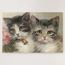 Zwei schöne Viktorianische Kätzchen. Puzzle