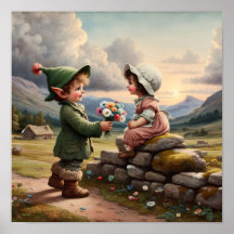 Zwei schöne Vintage Munchkins in Country Kleidung