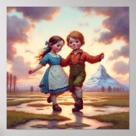 Zwei schöne Vintage Munchkins-Tänze Poster